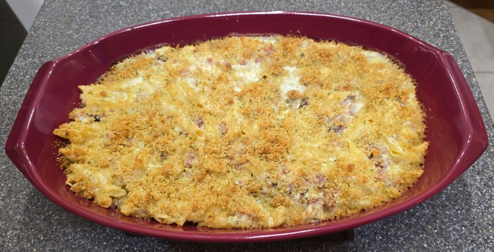 Penne Pasta with Swiss Cheese &
        Leftover Ham